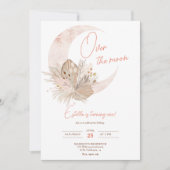 Chic boho rustic pampas floral moon 1e verjaardag kaart (Voorkant)