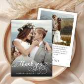 Chic Boho Script Mariage photo Carte de remercieme