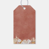 Chic Boho Terracotta Baby shower Hartelijk dank Cadeaulabel (Achterkant)