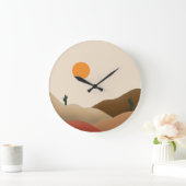 Chic Boho Terracotta Desert Cactus Grote Klok (Huis)