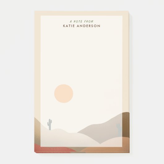 Chic Boho Terracotta Desert Cactus Post-it Notes (Voorkant)