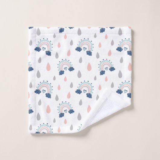 Chic Boho Towels Navy Pink Rainbow Gift Idea (Gant de toilette)