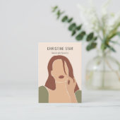 Chic Boho Vrouw Silhouette Earring Display Kaart Visitekaartje (Staand voorkant)