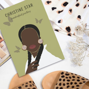 Chic Boho Vrouw Silhouette Earring Display Kaart Visitekaartje