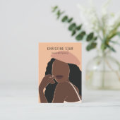 Chic Boho Vrouw Silhouette Earring Display Kaart Visitekaartje (Staand voorkant)
