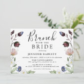 Chic Boho Wedding Wildflower Bridal Brunch Kaart (Staand voorkant)