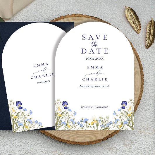 Chic Boho wilde bloemen bruiloft Save the Date Kaart