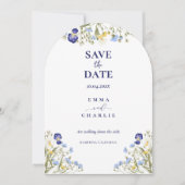 Chic Boho wilde bloemen bruiloft Save the Date Kaart (Voorkant)