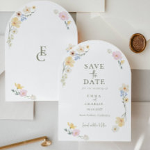 Chic Boho Wilde Bloemen Trouwkaart Save the Date