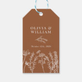 Chic Boho Wildflower Terracotta Wedding Favor Labe Cadeaulabel (Voorkant)