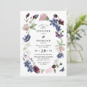 Chic Boho Wildflower Wedding Kaart (Staand voorkant)