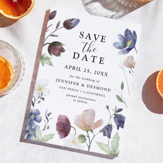 Chic Boho Wildflower Wedding Save The Date