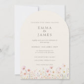 Chic Boho Wildflowers Spring Summer Wedding Kaart (Voorkant)
