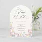 Chic Boho wildflowers Wedding Save the Date Kaart (Staand voorkant)