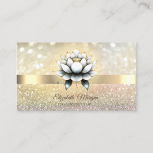 Chic Bokeh Goud, Stijlvolle Lotus Yoga Visitekaartje
