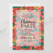 Chic Bold Poinsettias Fête de Noël Invitations (Devant)