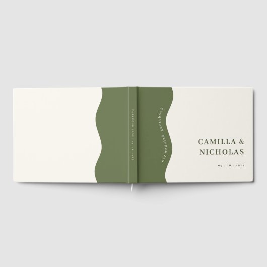 Chic Bold Wave Dark Olive Green Mariage livre d'hô (Complet)