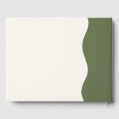 Chic Bold Wave Dark Olive Green Wedding Guest Book Gastenboek (Achterkant)