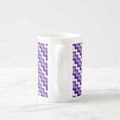 Chic Bone China Mug : Mauve, Blue White Chevrons (Dos)