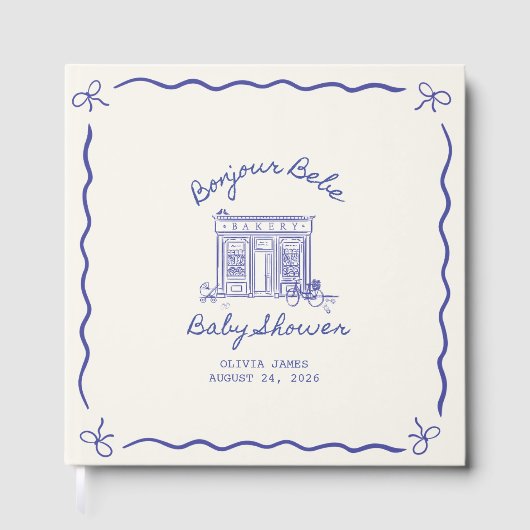 Chic Bonjour bebe baby shower Gastenboek (Voorkant)