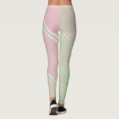 Chic Bord Groen onder Pink Banded Print Leggings (Achterkant)