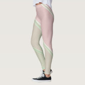 Chic Bord Groen onder Pink Banded Print Leggings (Links)