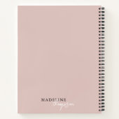 Chic Bord Roze Beige Script Typografie Notitieboek (Achterkant)