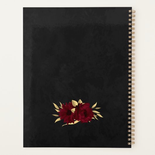 Chic bordeaux et or noir mariage (Dos)