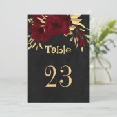 Chic bordeaux & or noir numéro de table (Debout devant)