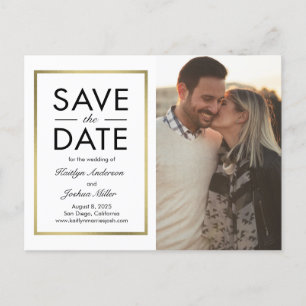 Chic Border Editable Color Save the Date Briefkaar Briefkaart