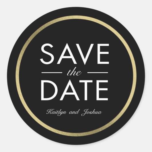 Chic Bordure Mariage Enregistrer Le Sticker Date (Devant)
