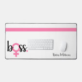 Chic Boss Lady Typographie moderne Bureau rose (Clavier et souris)