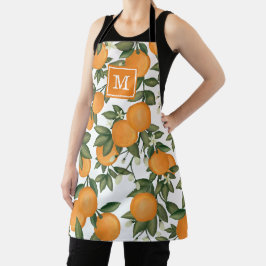 Chic Botanical Citrus Oranje Clementine Monogram Schort