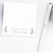 Chic Botanical Eucalyptus Leaf Green Monogram Post-it® Notes