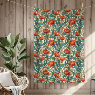 Chic Botanical Geïnspireerd door William Morris Fleece Deken