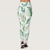 Chic Botanical Green Rustic Pattern Leggings (Achterkant)
