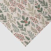 Chic Botanical Holly Berry Floral Pattern Tissuepapier (Detail)