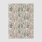 Chic Botanical Holly Berry Floral Pattern Tissuepapier (Voorkant)