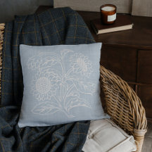 Chic Botanical Ivory Sunflower op grijs blauw