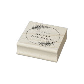 Chic Botanical Leaves Script Ex Libris Custom Name Rubberstempel (Stempel)