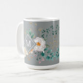 Chic Botanical Monogrammed Coffee Mok (Voorkant links)