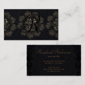 Chic Botanical Ornamental Gold en Premium Black Visitekaartje (Voorkant / Achterkant)