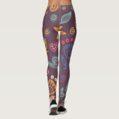 Chic Botanical Pattern Modern Leggings (Achterkant)