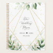 Chic Botanical Waterverf Foil Geometric Wedding Planner (Voorkant)