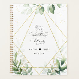 Chic Botanical Waterverf Foil Geometric Wedding Planner
