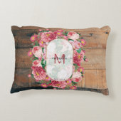 Chic Botanical  Wreatinmonogram Hout Accent Kussen (Achterkant)