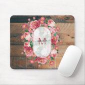 Chic Botanical  Wreatinmonogram Hout Muismat (Met muis)