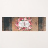 Chic Botanical Wreatinmonogram Hout Yogamat (Voorkant (horizontaal))