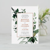 Chic Botanique Cadre Mariage VRAI Foil Invitation (Debout devant)