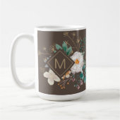 Chic Botanique Monogramme Café Mug (Gauche)